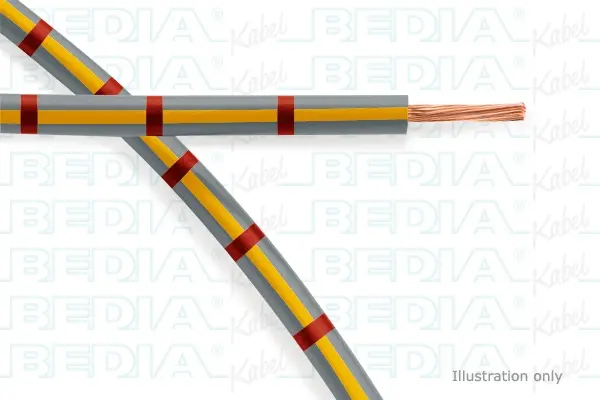 Produktfoto 1 von BEDIA 11212070103, PVC-Fahrzeugleitung mit dünnwandiger Isolierung FLRY-B 1.50 mm² gy-ye-rd (105°C)