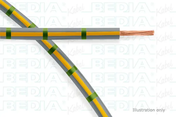 Produktfoto 1 von BEDIA 11212070106, PVC-Fahrzeugleitung mit dünnwandiger Isolierung FLRY-B 1.50 mm² gy-ye-gn (105°C)
