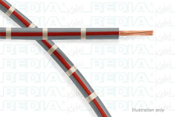 Produktfoto 1 von BEDIA 11211070309, PVC-Fahrzeugleitung mit dünnwandiger Isolierung FLRY-B 1.00 mm² gy-rd-wh (105°C)