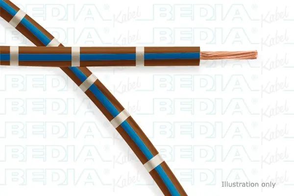 BEDIA 11211080509, PVC-Fahrzeugleitung mit dünnwandiger Isolierung FLRY-B 1.00 mm² bn-bu-wh (105°C)
