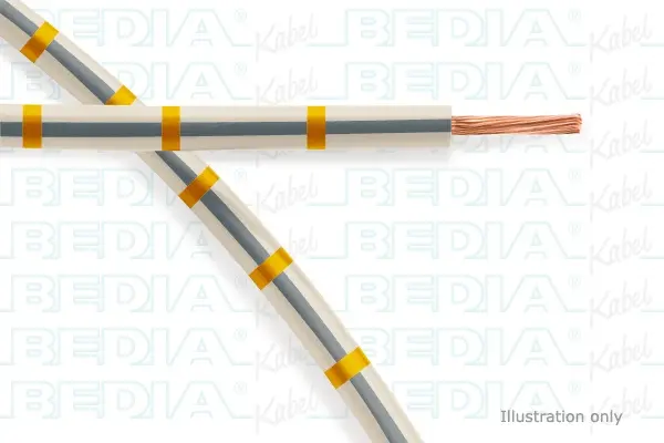 Produktfoto 1 von BEDIA 11211090701, PVC-Fahrzeugleitung mit dünnwandiger Isolierung FLRY-B 1.00 mm² wh-gy-ye (105°C)