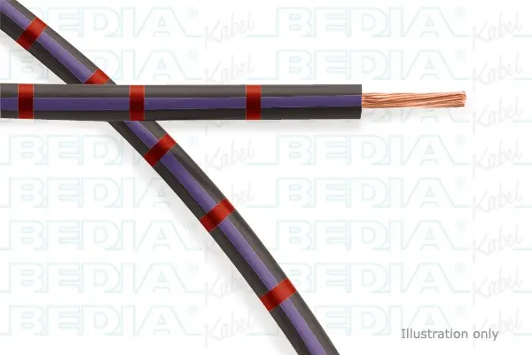 Produktfoto 1 von BEDIA 11212000403, PVC-Fahrzeugleitung mit dünnwandiger Isolierung FLRY-B 1.50 mm² bk-vt-rd (105°C)
