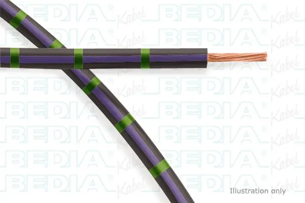 Produktfoto 1 von BEDIA 11212000406, PVC-Fahrzeugleitung mit dünnwandiger Isolierung FLRY-B 1.50 mm² bk-vt-gn (105°C)