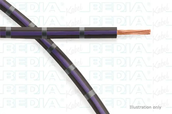 Produktfoto 1 von BEDIA 11212000407, PVC-Fahrzeugleitung mit dünnwandiger Isolierung FLRY-B 1.50 mm² bk-vt-gy (105°C)