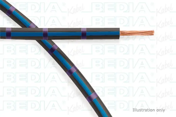 Produktfoto 1 von BEDIA 11212000504, PVC-Fahrzeugleitung mit dünnwandiger Isolierung FLRY-B 1.50 mm² bk-bu-vt (105°C)