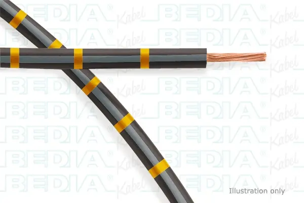 Produktfoto 1 von BEDIA 11212000701, PVC-Fahrzeugleitung mit dünnwandiger Isolierung FLRY-B 1.50 mm² bk-gy-ye (105°C)