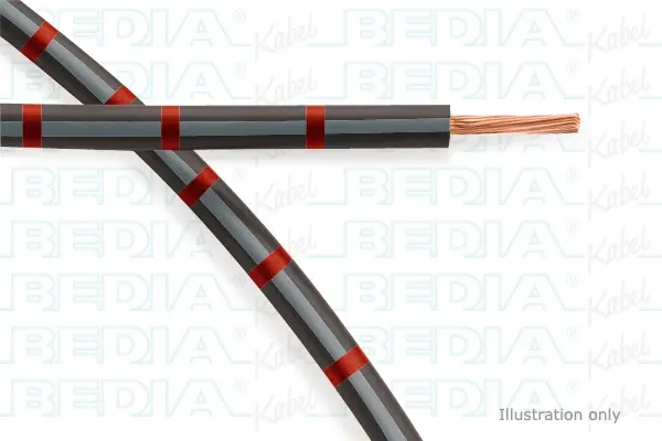 Produktfoto 1 von BEDIA 11212000703, PVC-Fahrzeugleitung mit dünnwandiger Isolierung FLRY-B 1.50 mm² bk-gy-rd (105°C)