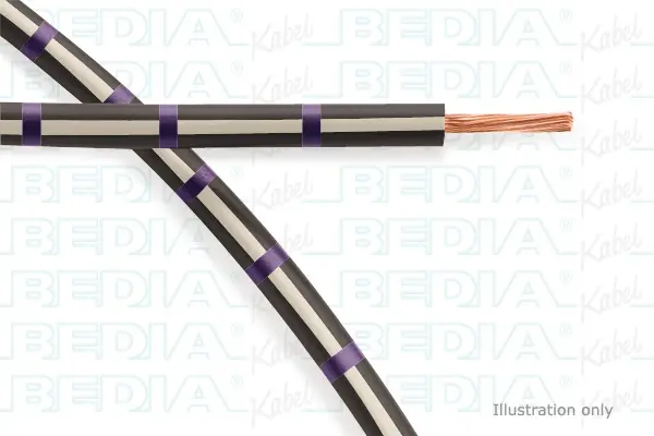 Produktfoto 1 von BEDIA 11212000904, PVC-Fahrzeugleitung mit dünnwandiger Isolierung FLRY-B 1.50 mm² bk-wh-vt (105°C)