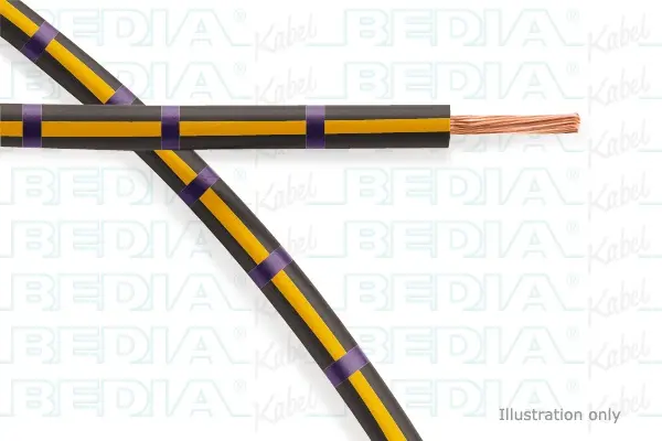 Produktfoto 1 von BEDIA 11212000104, PVC-Fahrzeugleitung mit dünnwandiger Isolierung FLRY-B 1.50 mm² bk-ye-vt (105°C)