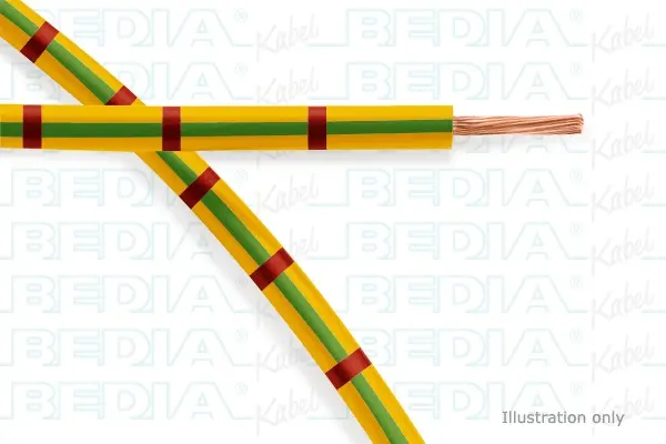 Produktfoto 1 von BEDIA 11212010603, PVC-Fahrzeugleitung mit dünnwandiger Isolierung FLRY-B 1.50 mm² ye-gn-rd (105°C)