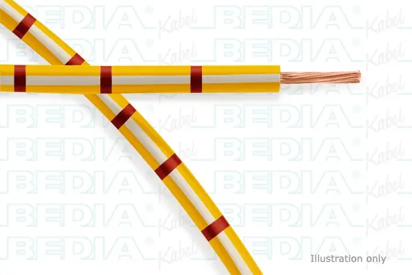Produktfoto 1 von BEDIA 11212010903, PVC-Fahrzeugleitung mit dünnwandiger Isolierung FLRY-B 1.50 mm² ye-wh-rd (105°C)