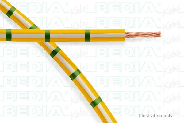 Produktfoto 1 von BEDIA 11212010906, PVC-Fahrzeugleitung mit dünnwandiger Isolierung FLRY-B 1.50 mm² ye-wh-gn (105°C)