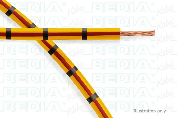 Produktfoto 1 von BEDIA 11212010300, PVC-Fahrzeugleitung mit dünnwandiger Isolierung FLRY-B 1.50 mm² ye-rd-bk (105°C)