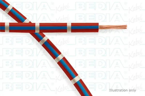 Produktfoto 1 von BEDIA 11212030509, PVC-Fahrzeugleitung mit dünnwandiger Isolierung FLRY-B 1.50 mm² rd-bu-wh (105°C)