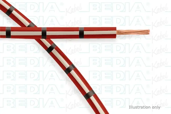 Produktfoto 1 von BEDIA 11212030900, PVC-Fahrzeugleitung mit dünnwandiger Isolierung FLRY-B 1.50 mm² rd-wh-bk (105°C)