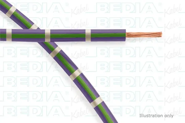 Produktfoto 1 von BEDIA 11212040609, PVC-Fahrzeugleitung mit dünnwandiger Isolierung FLRY-B 1.50 mm² vt-gn-wh (105°C)