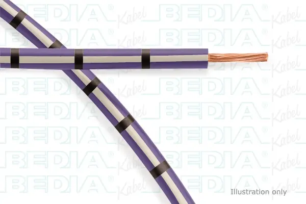 Produktfoto 1 von BEDIA 11212040900, PVC-Fahrzeugleitung mit dünnwandiger Isolierung FLRY-B 1.50 mm² vt-wh-bk (105°C)