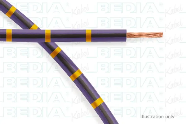 Produktfoto 1 von BEDIA 11212040001, PVC-Fahrzeugleitung mit dünnwandiger Isolierung FLRY-B 1.50 mm² vt-bk-ye (105°C)