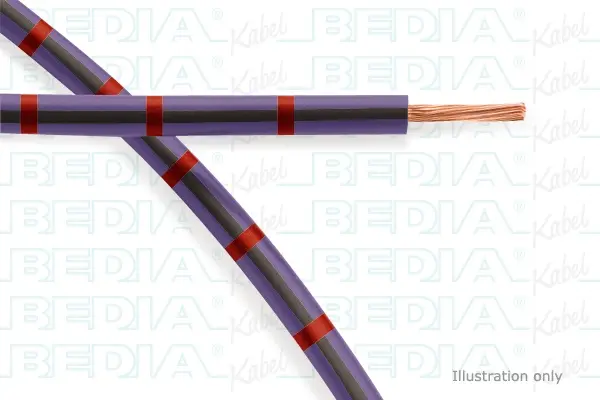 BEDIA 11212040003, PVC-Fahrzeugleitung mit dünnwandiger Isolierung FLRY-B 1.50 mm² vt-bk-rd (105°C)