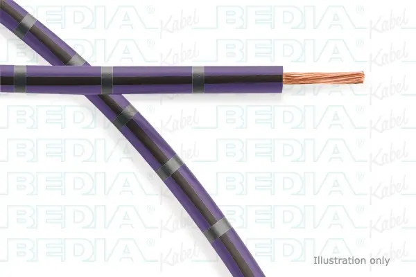 Produktfoto 1 von BEDIA 11212040007, PVC-Fahrzeugleitung mit dünnwandiger Isolierung FLRY-B 1.50 mm² vt-bk-gy (105°C)