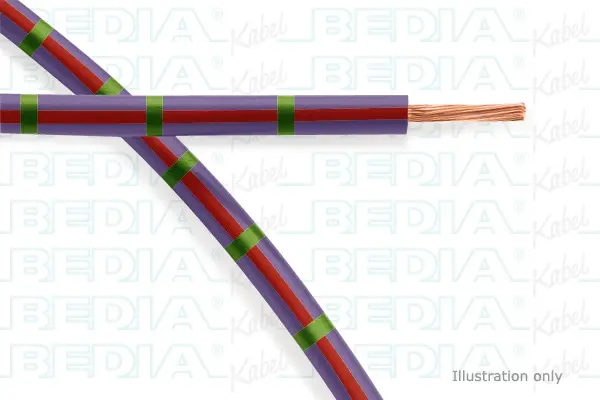 Produktfoto 1 von BEDIA 11212040306, PVC-Fahrzeugleitung mit dünnwandiger Isolierung FLRY-B 1.50 mm² vt-rd-gn (105°C)