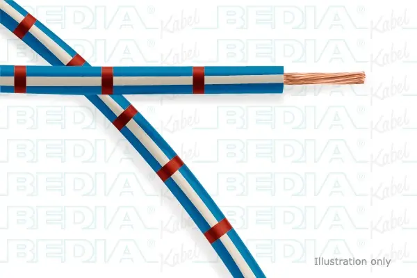 Produktfoto 1 von BEDIA 11212050903, PVC-Fahrzeugleitung mit dünnwandiger Isolierung FLRY-B 1.50 mm² bu-wh-rd (105°C)