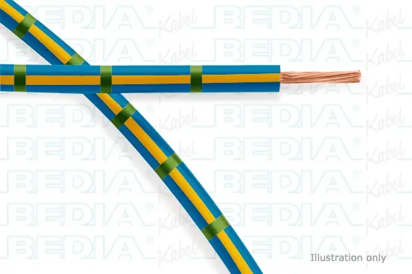 Produktfoto 1 von BEDIA 11212050106, PVC-Fahrzeugleitung mit dünnwandiger Isolierung FLRY-B 1.50 mm² bu-ye-gn (105°C)