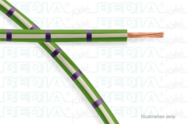 Produktfoto 1 von BEDIA 11212060904, PVC-Fahrzeugleitung mit dünnwandiger Isolierung FLRY-B 1.50 mm² gn-wh-vt (105°C)