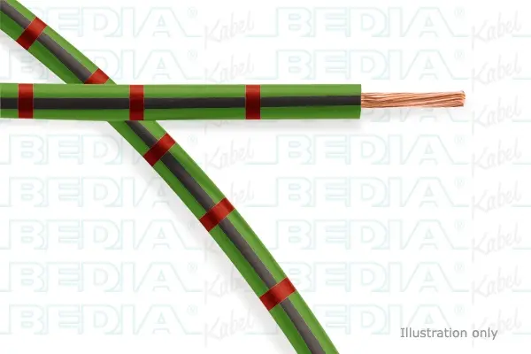 Produktfoto 1 von BEDIA 11212060003, PVC-Fahrzeugleitung mit dünnwandiger Isolierung FLRY-B 1.50 mm² gn-bk-rd (105°C)