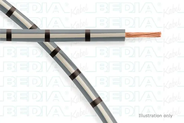 Produktfoto 1 von BEDIA 11212070900, PVC-Fahrzeugleitung mit dünnwandiger Isolierung FLRY-B 1.50 mm² gy-wh-bk (105°C)