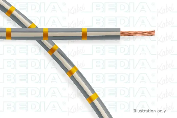 Produktfoto 1 von BEDIA 11212070901, PVC-Fahrzeugleitung mit dünnwandiger Isolierung FLRY-B 1.50 mm² gy-wh-ye (105°C)