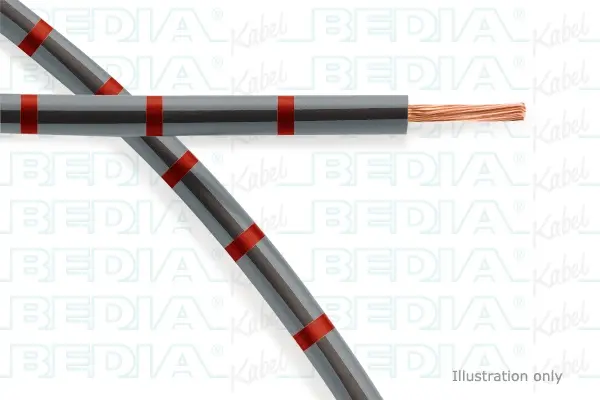 Produktfoto 1 von BEDIA 11212070003, PVC-Fahrzeugleitung mit dünnwandiger Isolierung FLRY-B 1.50 mm² gy-bk-rd (105°C)
