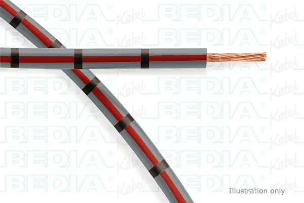 Produktfoto 1 von BEDIA 11212070300, PVC-Fahrzeugleitung mit dünnwandiger Isolierung FLRY-B 1.50 mm² gy-rd-bk (105°C)