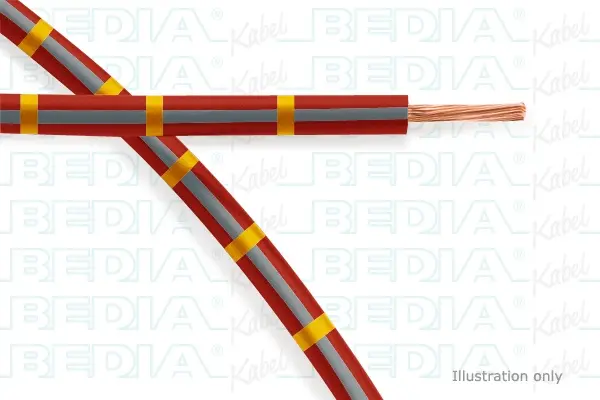 Produktfoto 1 von BEDIA 11214030701, PVC-Fahrzeugleitung mit dünnwandiger Isolierung FLRY-B 2.50 mm² rd-gy-ye (105°C)