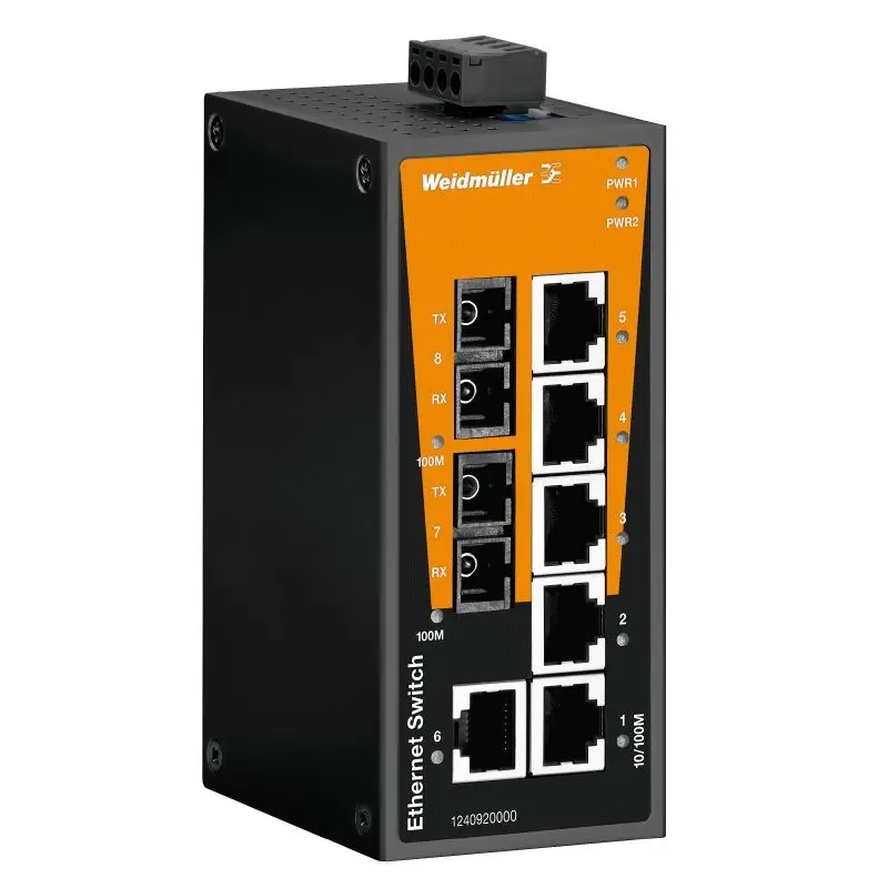 Produktfoto 1 von WEIDMÜLLER IE-SW-BL08T-6TX-2SC, Netzwerk Switch, unmanaged, P/n: 1240920000