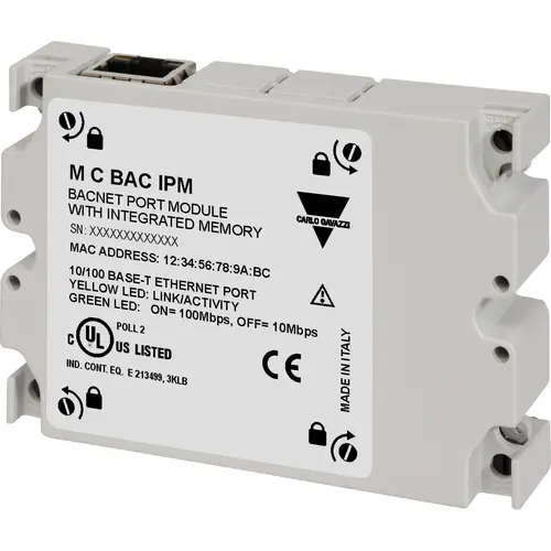 Produktfoto 1 von Carlo Gavazzi MCBACIPM, BACnet IP-Portmodul mit integriertem Speicher rev.0