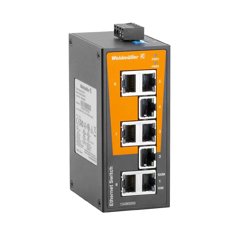 Produktfoto 1 von WEIDMÜLLER IE-SW-BL08T-8TX, Netzwerk Switch, unmanaged, P/n: 1286560000