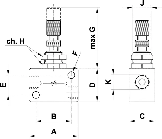 AZ Pneumatica RFB 1/2, Drosselventil 1/2", SKU: 12.009.4