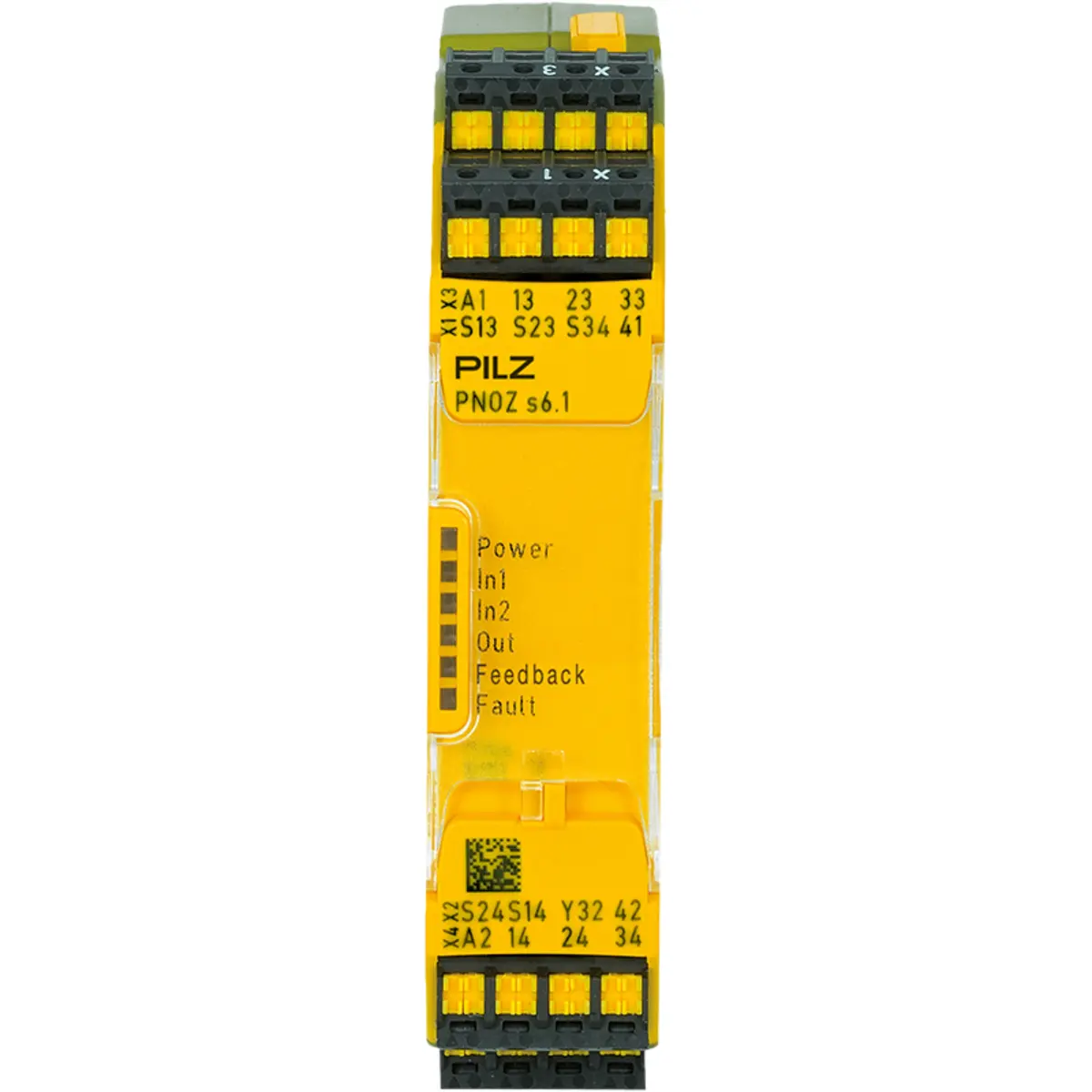 Produktfoto 1 von PILZ PNOZ s6.1 C 24VDC 3 n/o 1 n/c, Zweihandüberwachung, P/n: 751126