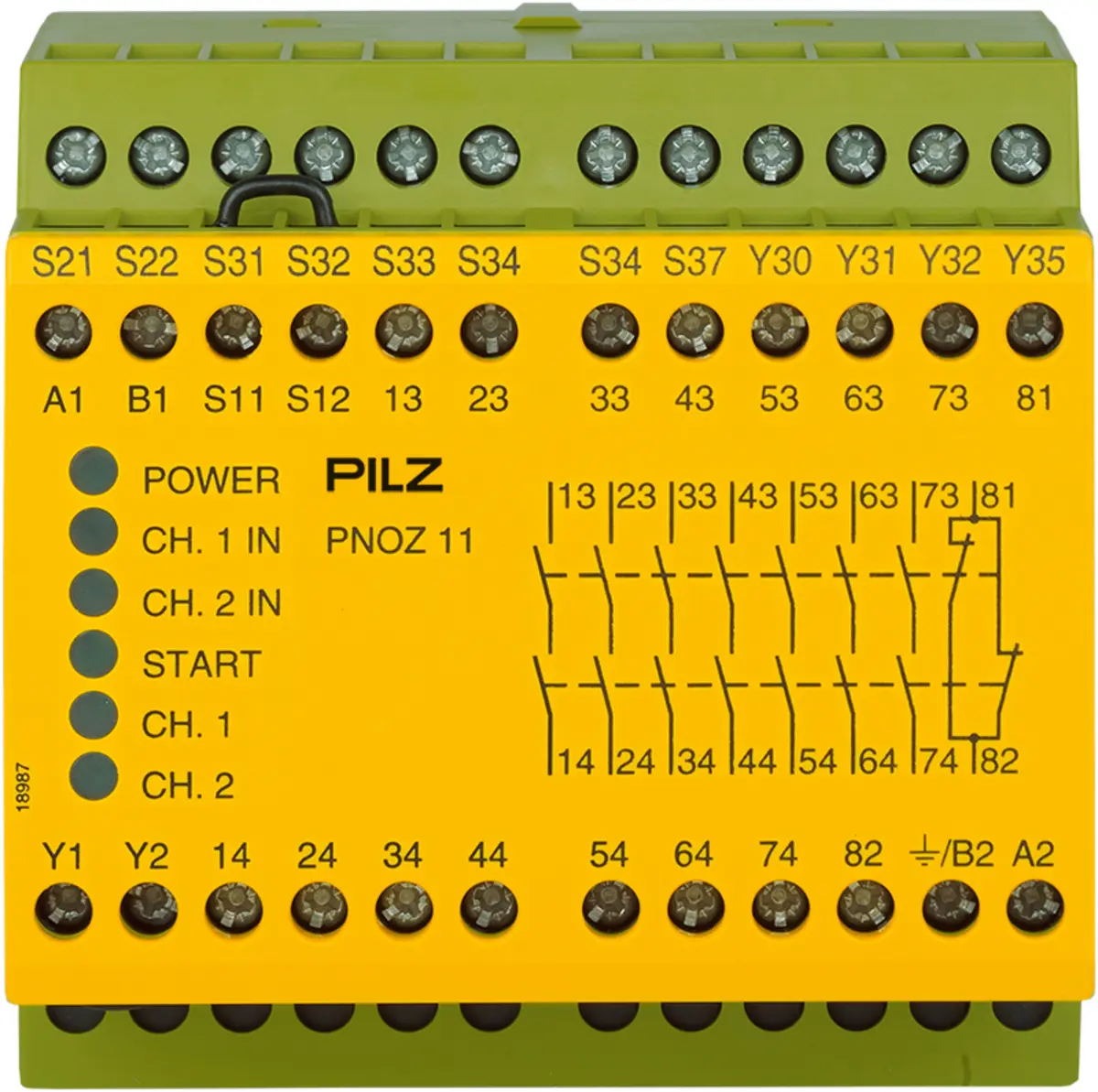 Produktfoto 1 von PILZ PNOZ 11 110-120VAC 24VDC 7n/o 1n/c Schaltgeräte P/N: 774085