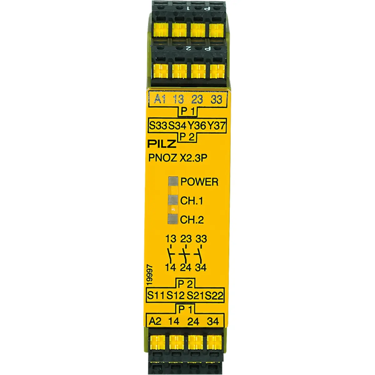 Produktfoto 1 von PILZ PNOZ X2.3P C 24VACDC 3n/o, Überwachung von Not-Halt, Schutztüren