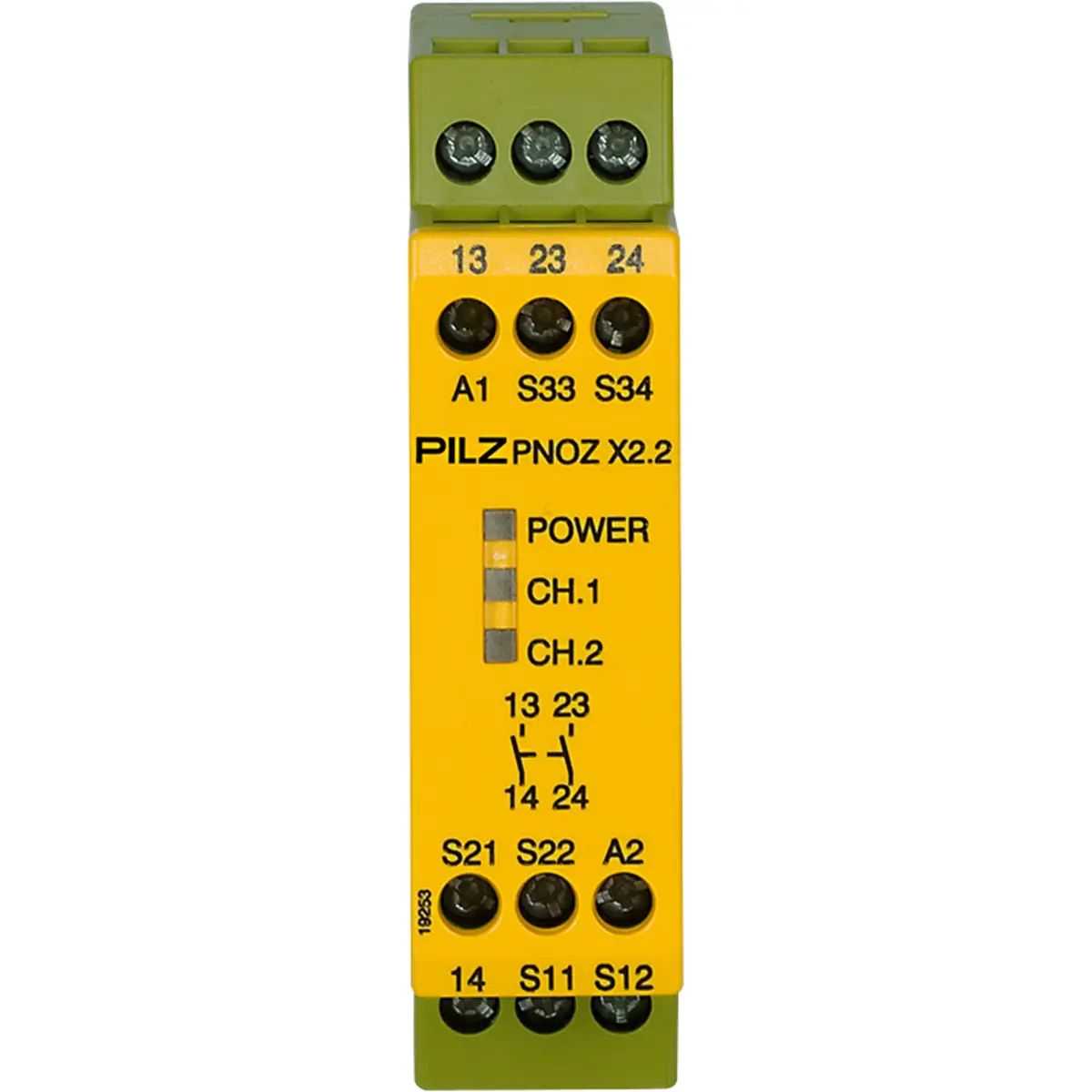 Produktfoto 1 von PILZ PNOZ X2.2 24VAC/DC 2n/o, Überwachung von Not-Halt, Schutztüren