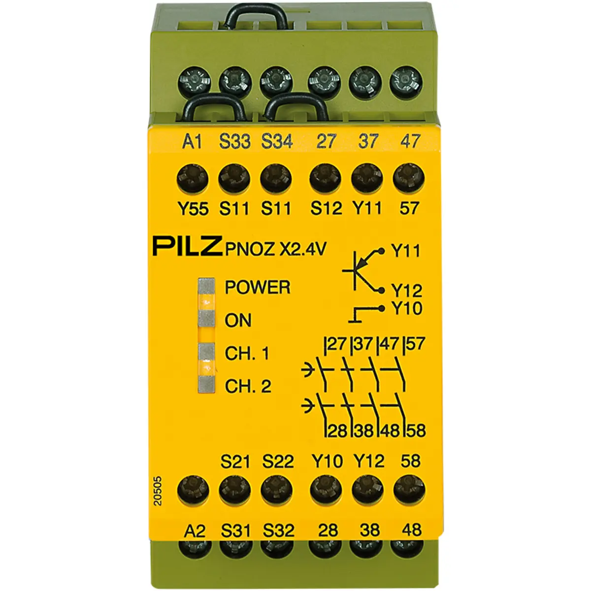Produktfoto 1 von PILZ PNOZ X2.4V 1/24VDC 4n/o 1so fix, Zeitüberwachung, P/n: 774517