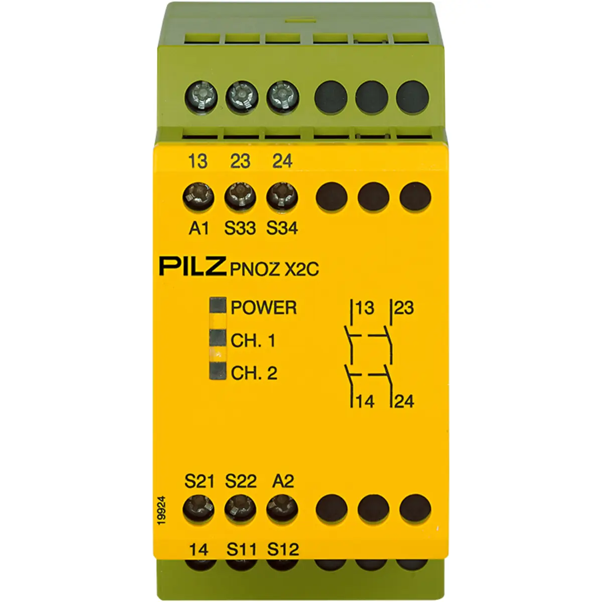 Produktfoto 1 von PILZ PNOZ X2C 24VAC/DC 2n/o, Überwachung von Not-Halt, Schutztüren