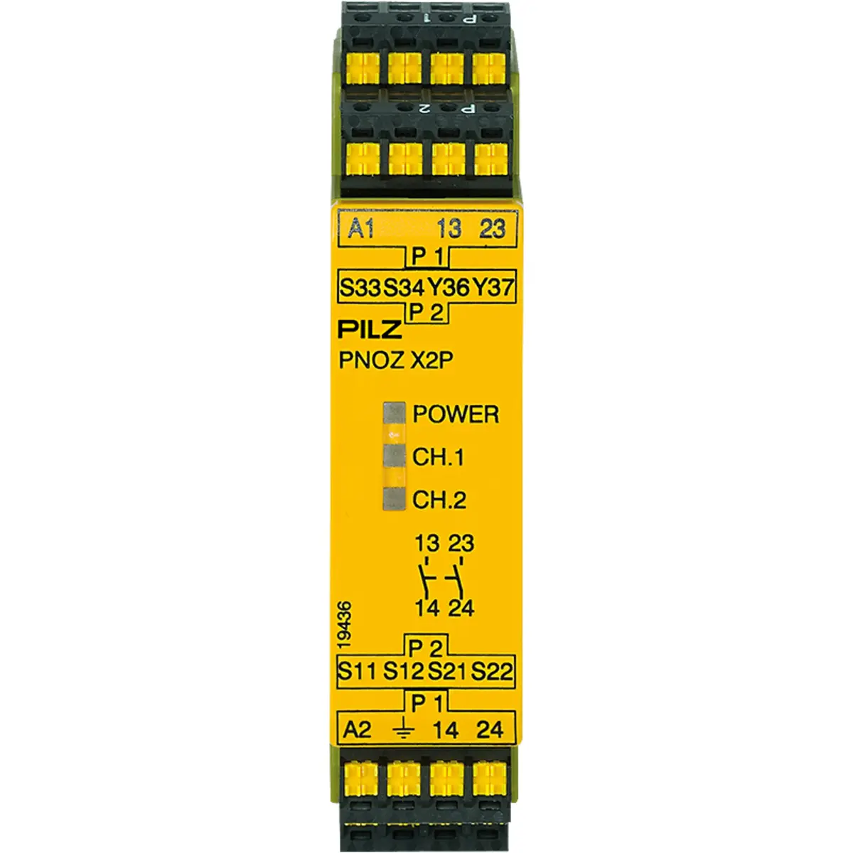 Produktfoto 1 von PILZ PNOZ X2P C 48-240VACDC 2n/o, Überwachung von Not-Halt, Schutztüren
