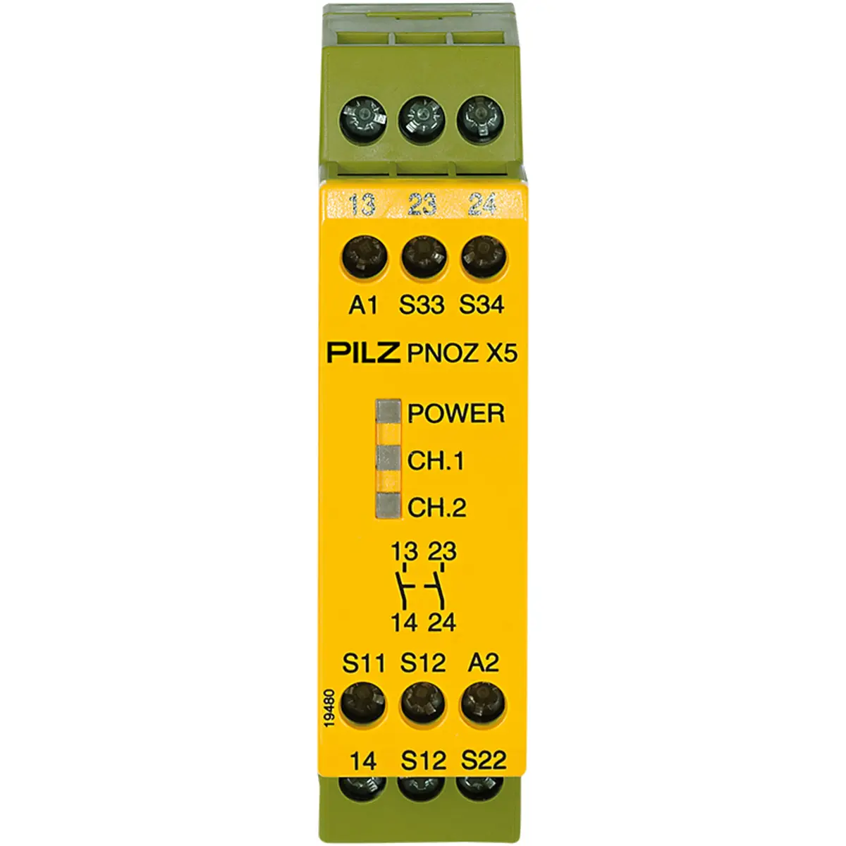 Produktfoto 1 von PILZ PNOZ X5 12VDC 2n/o, Überwachung von Not-Halt, Schutztüren, Lichtschranken