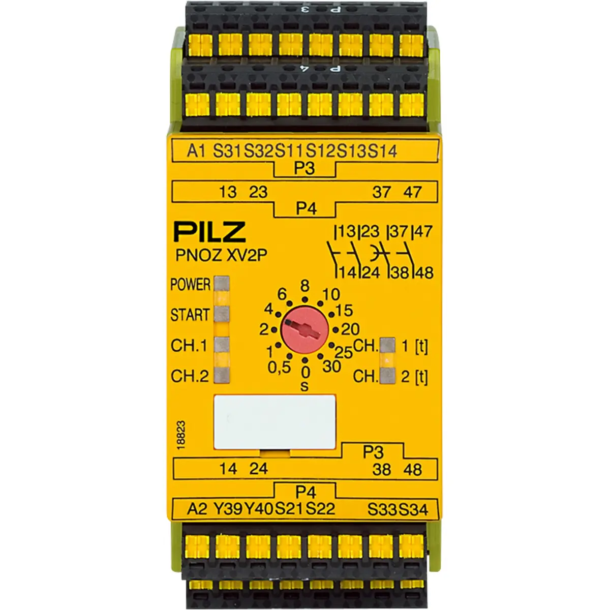 Produktfoto 1 von PILZ PNOZ XV2P C 30/24VDC 2n/o 2n/o t, Zeitüberwachung, P/n: 787500