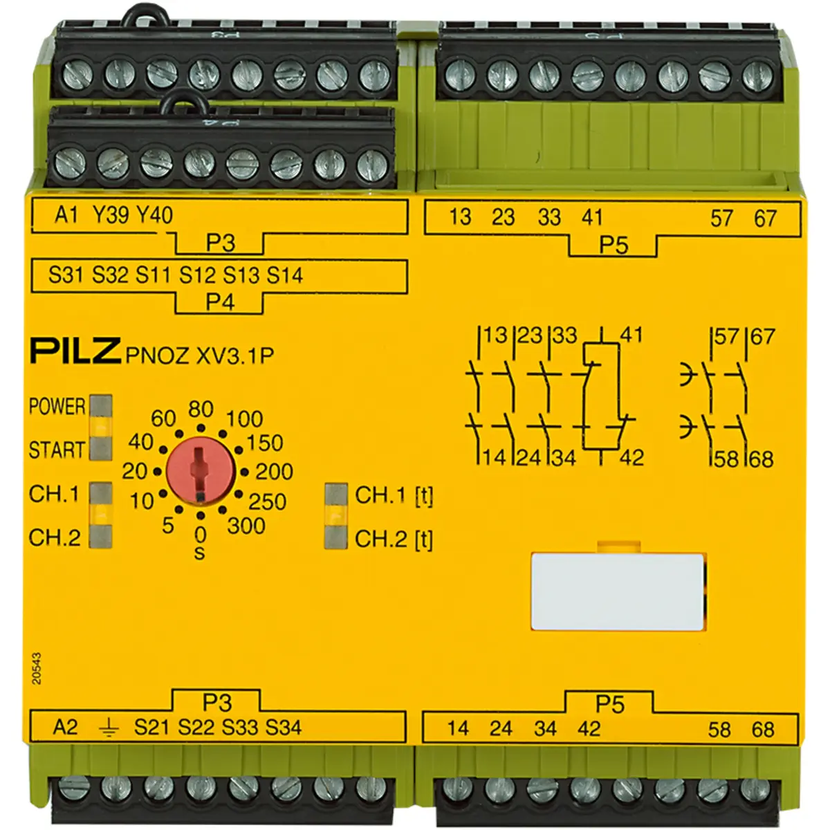 Produktfoto 1 von PILZ PNOZ XV3.1P 300/24-240VACDC 3no 1nc 2no Schaltgeräte P/N: 777538