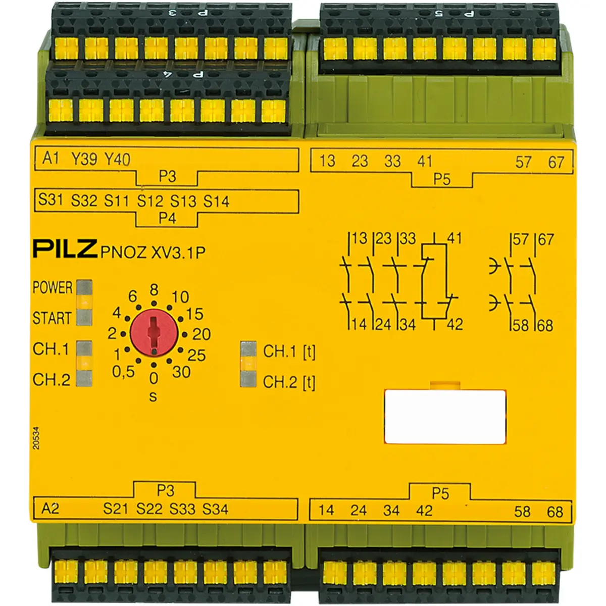 Produktfoto 1 von PILZ PNOZ XV3.1P C 30/24VDC 3n/o 1n/c 2n/o t, Zeitüberwachung, P/n: 787520
