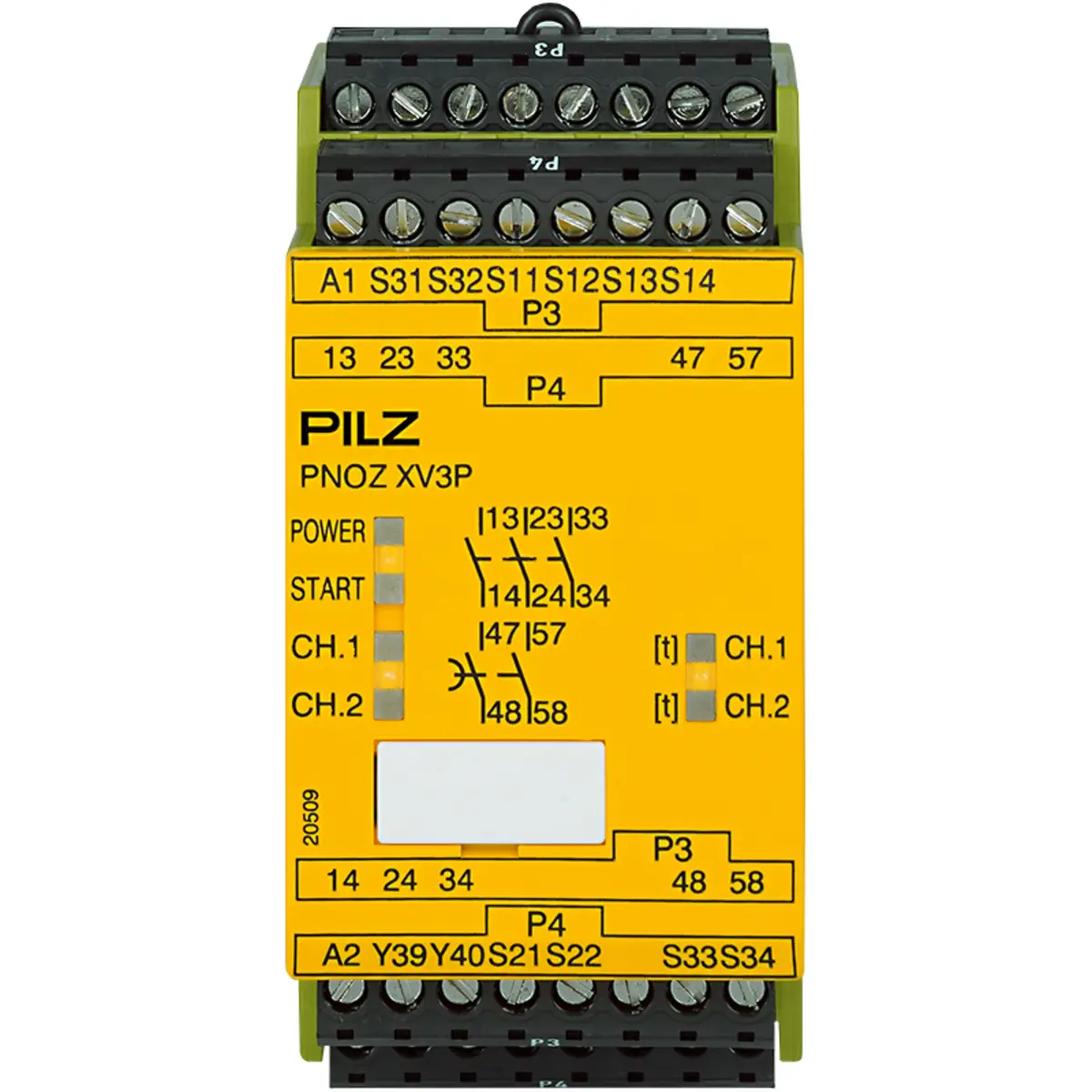 Produktfoto 1 von PILZ PNOZ XV3P 0.5/24VDC 3n/o 2n/o t fix, Zeitüberwachung, P/n: 777514